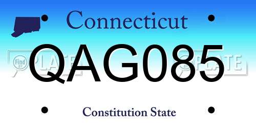 QAG085 Connecticut License Plate