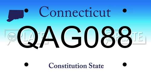 QAG088 Connecticut License Plate