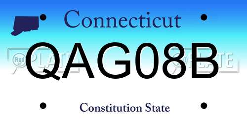 QAG08B Connecticut License Plate