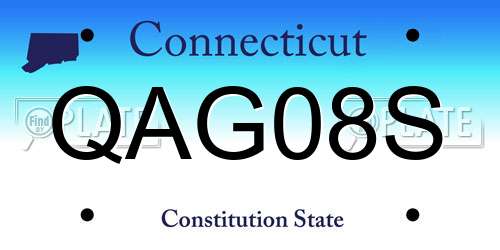 QAG08S Connecticut License Plate