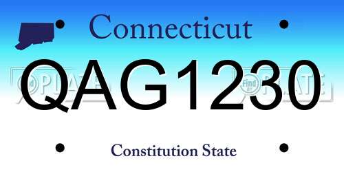QAG1230 Connecticut License Plate