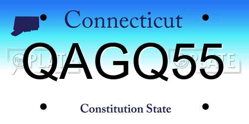 QAGQ55 Connecticut License Plate