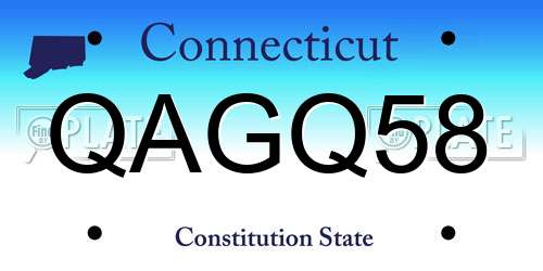 QAGQ58 Connecticut License Plate