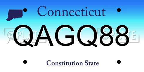 QAGQ88 Connecticut License Plate