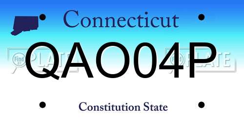 QAO04P Connecticut License Plate