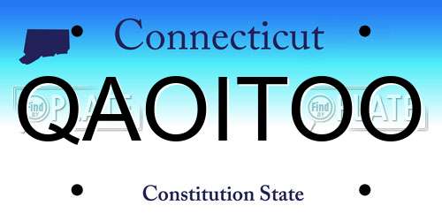 QAOITOO Connecticut License Plate