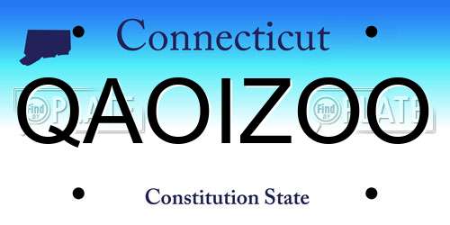QAOIZOO Connecticut License Plate