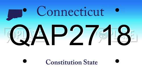 QAP2718 Connecticut License Plate