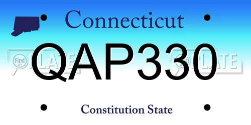 QAP330 Connecticut License Plate