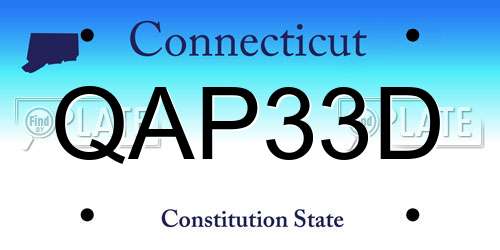 QAP33D Connecticut License Plate
