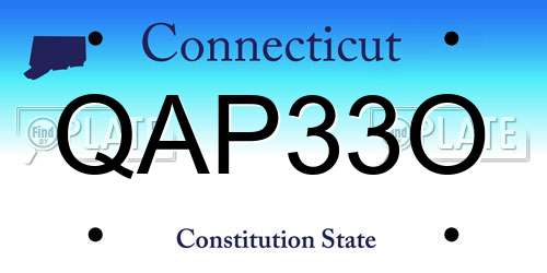 QAP33O Connecticut License Plate