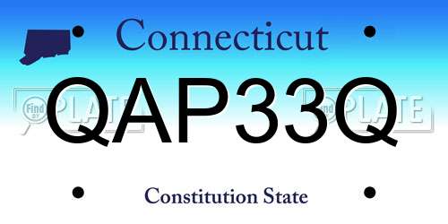 QAP33Q Connecticut License Plate