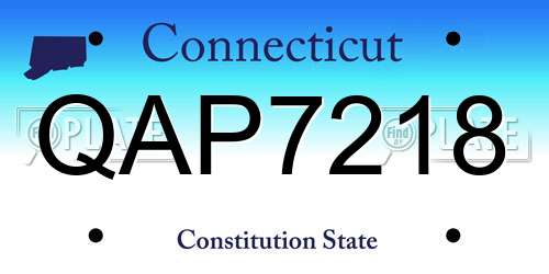 QAP7218 Connecticut License Plate
