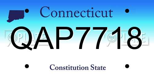 QAP7718 Connecticut License Plate
