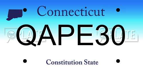 QAPE30 Connecticut License Plate
