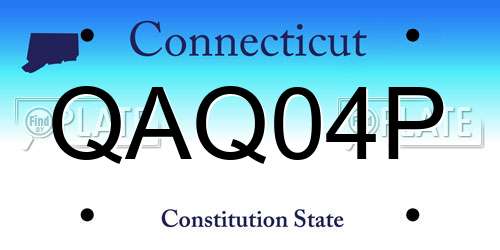 QAQ04P Connecticut License Plate