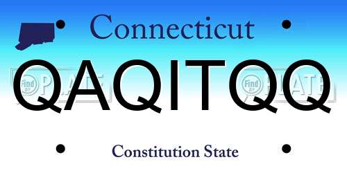 QAQITQQ Connecticut License Plate