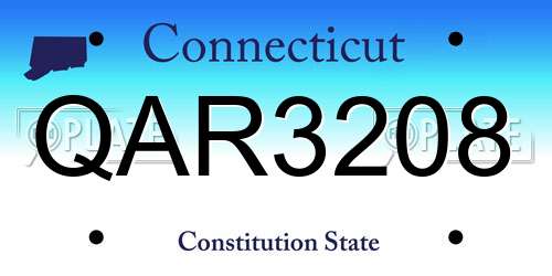 QAR3208 Connecticut License Plate