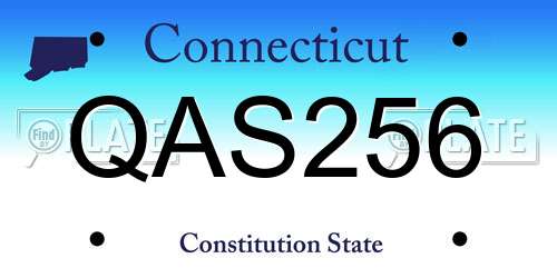 QAS256 Connecticut License Plate