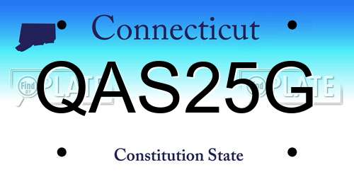 QAS25G Connecticut License Plate