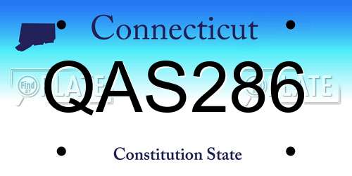 QAS286 Connecticut License Plate