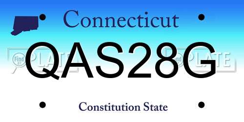 QAS28G Connecticut License Plate