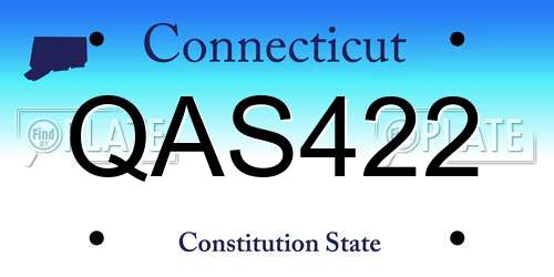 QAS422 Connecticut License Plate
