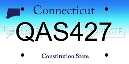 QAS427 Connecticut License Plate