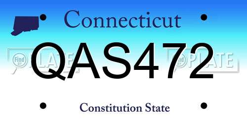 QAS472 Connecticut License Plate