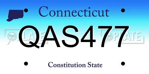 QAS477 Connecticut License Plate