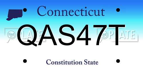 QAS47T Connecticut License Plate