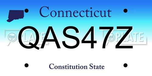 QAS47Z Connecticut License Plate