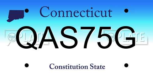 QAS75G Connecticut License Plate