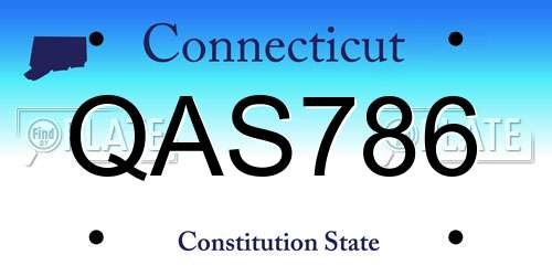 QAS786 Connecticut License Plate