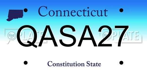 QASA27 Connecticut License Plate