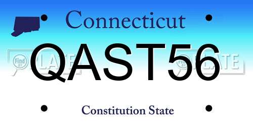 QAST56 Connecticut License Plate