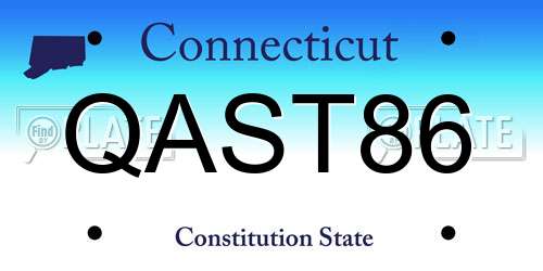 QAST86 Connecticut License Plate