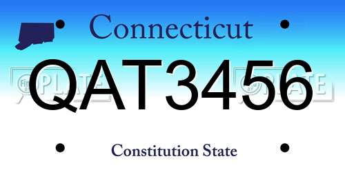 QAT3456 Connecticut License Plate