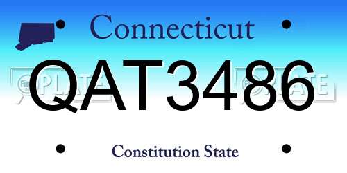 QAT3486 Connecticut License Plate