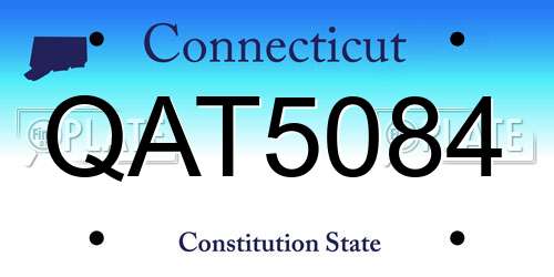 QAT5084 Connecticut License Plate