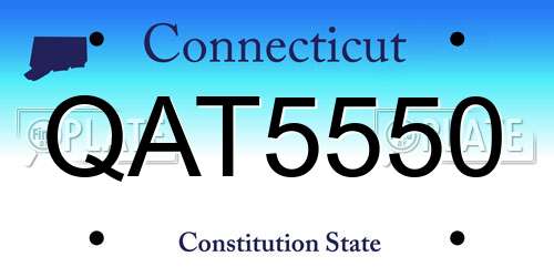 QAT5550 Connecticut License Plate