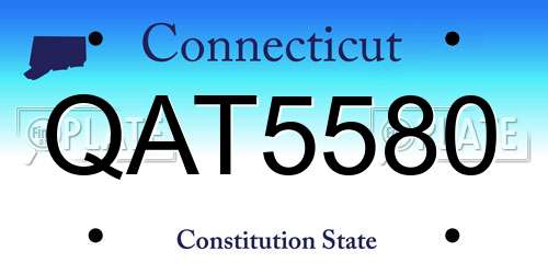 QAT5580 Connecticut License Plate