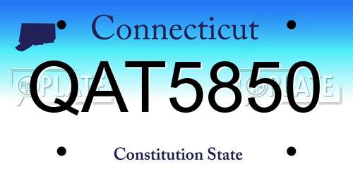 QAT5850 Connecticut License Plate