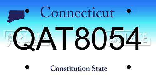 QAT8054 Connecticut License Plate