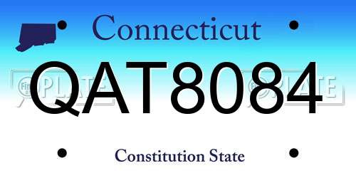 QAT8084 Connecticut License Plate
