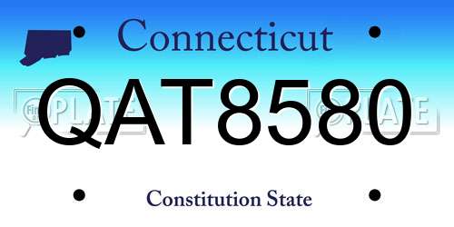 QAT8580 Connecticut License Plate