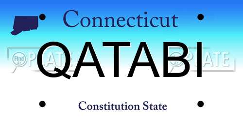 QATABI Connecticut License Plate