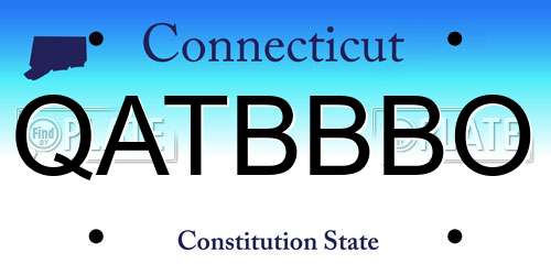 QATBBBO Connecticut License Plate