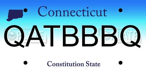 QATBBBQ Connecticut License Plate