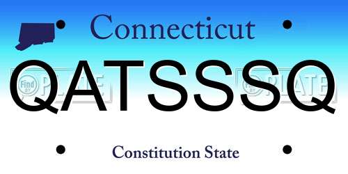 QATSSSQ Connecticut License Plate